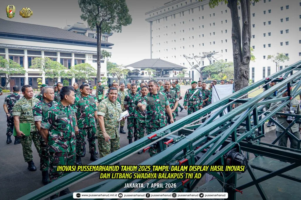 Inovasi Pussenarhanud Tahun 2025 Tampil dalam Display Hasil Inovasi dan Litbang Swadaya Balakpus TNI AD