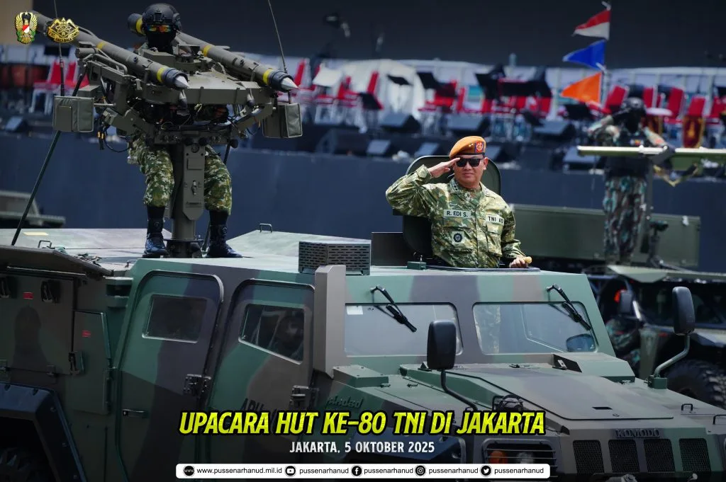 Danpussenarhanud Ikuti Upacara Peringatan HUT ke-80 TNI di Jakarta