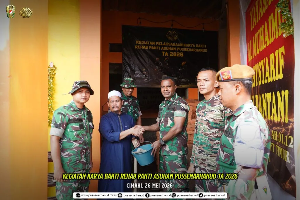 Kegiatan Karya Bakti Rehab Panti Asuhan Pussenarhanud TA 2026 di Yayasan Al Muhaimin As Syarif, Kel. Lewigajah, Kota Cimahi.