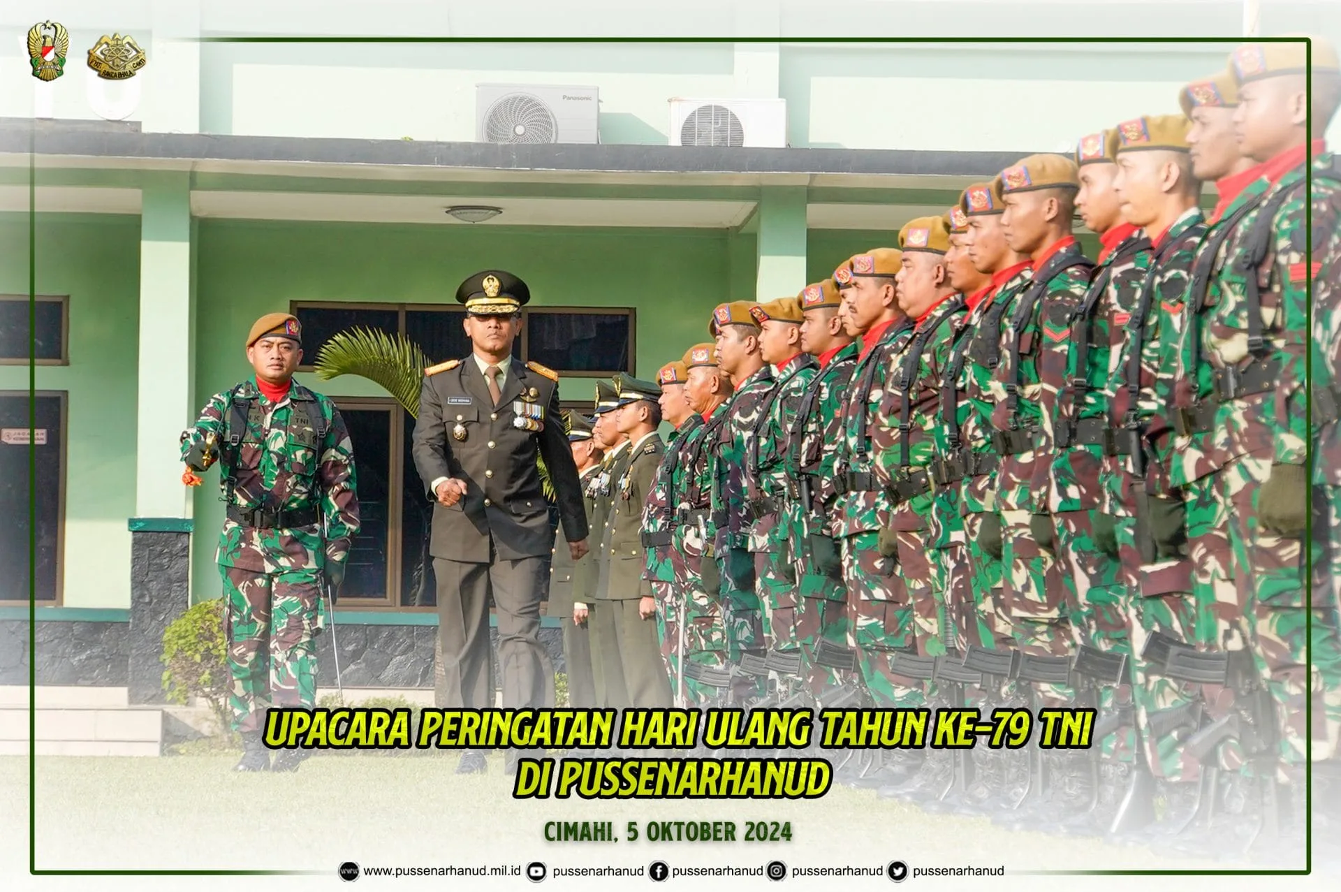 Upacara Peringatan Hari Ulang Tahun ke-79 TNI di Pussenarhanud